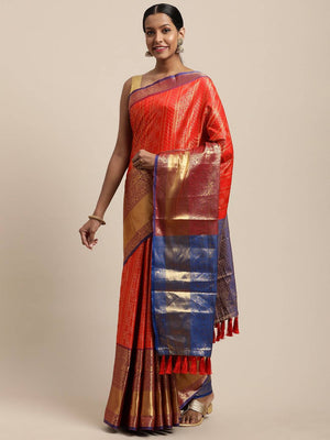 Banarasi Woven Design Saree With Zari Border