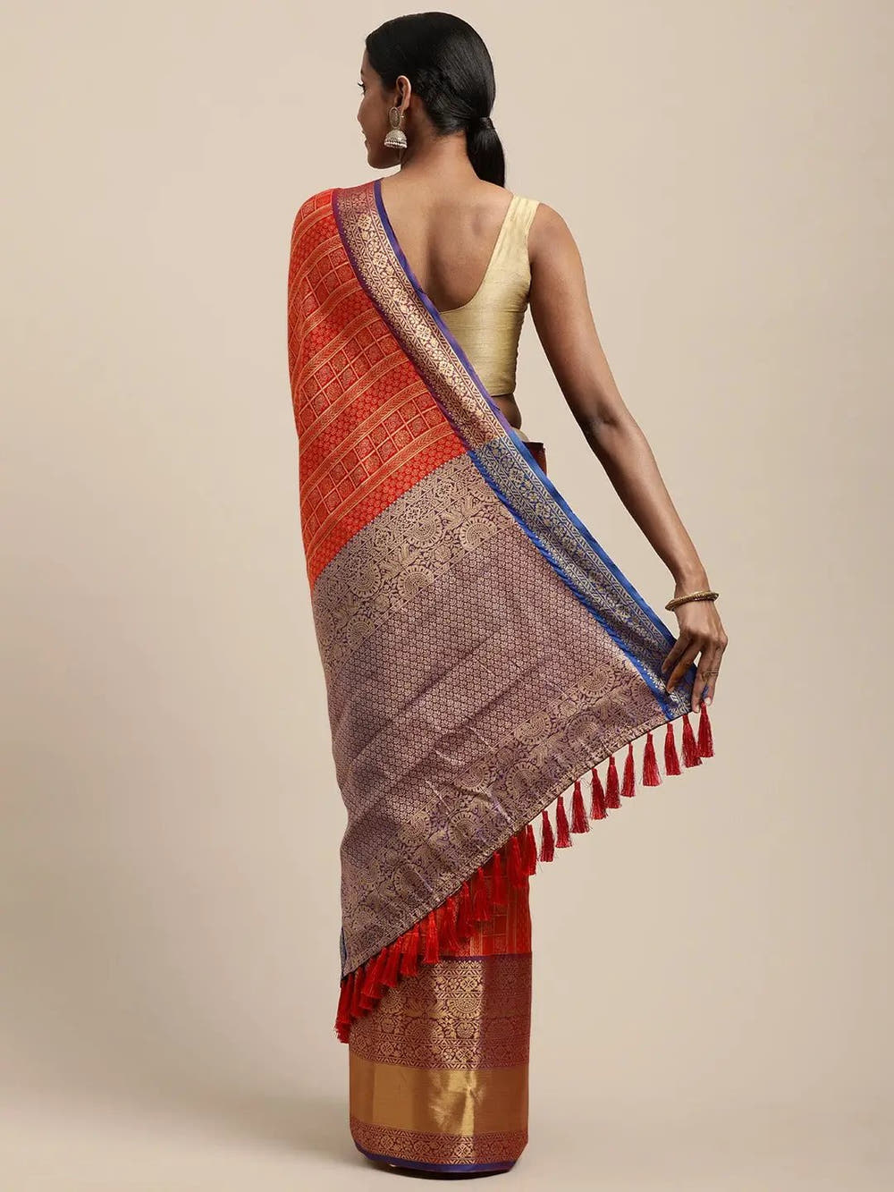 Banarasi Woven Design Saree With Zari Border