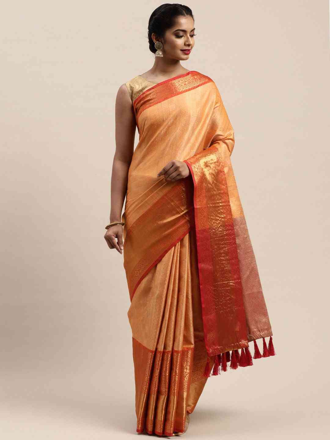 Banarasi Woven Design Saree With Zari Border