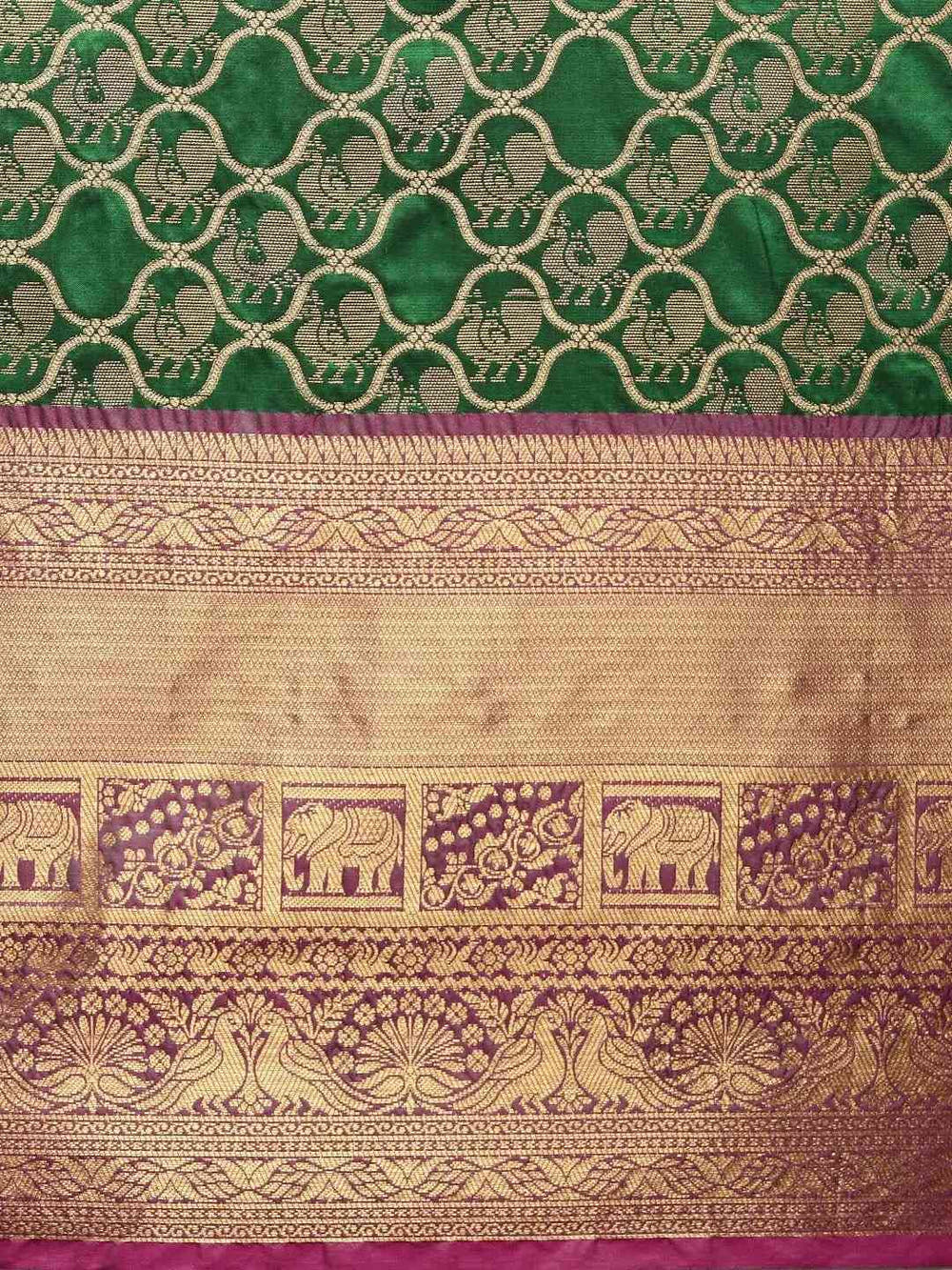 Soft Silk Dark Green Colour Kanjivaaram Traditional Wear Saree