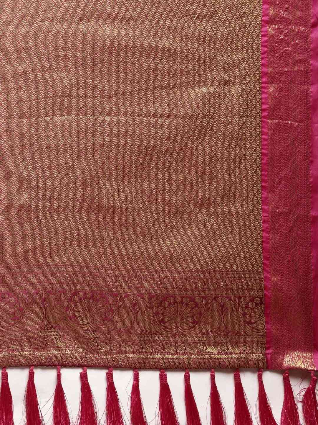 Soft Silk Dark Green Colour Kanjivaaram Traditional Wear Saree