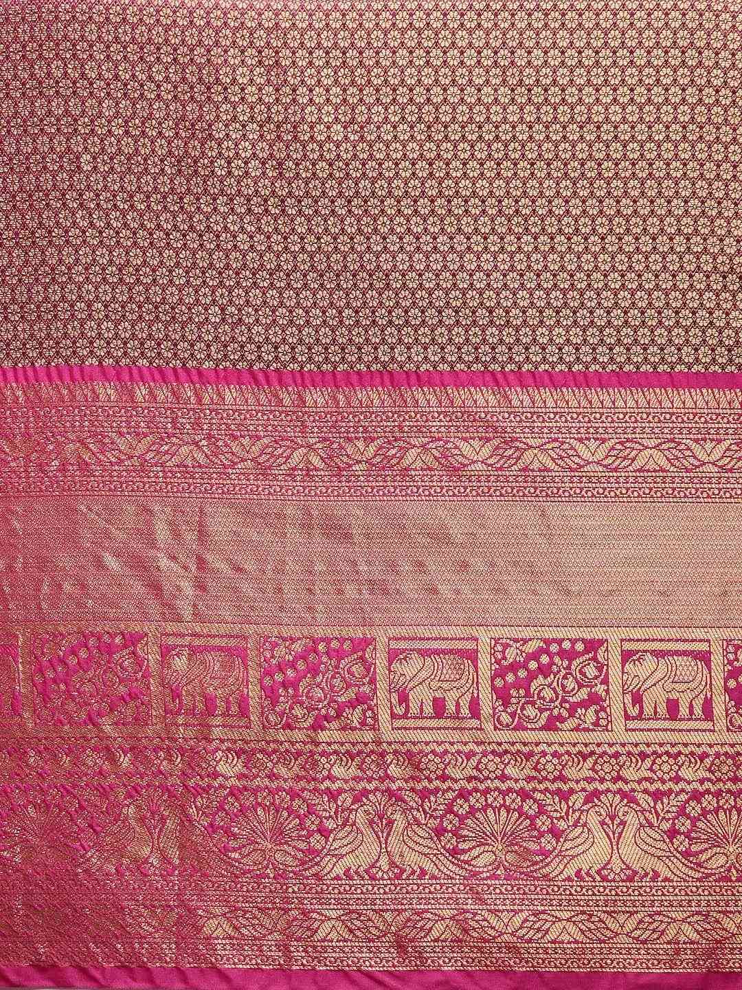 Soft Silk Dark Green Colour Kanjivaaram Traditional Wear Saree