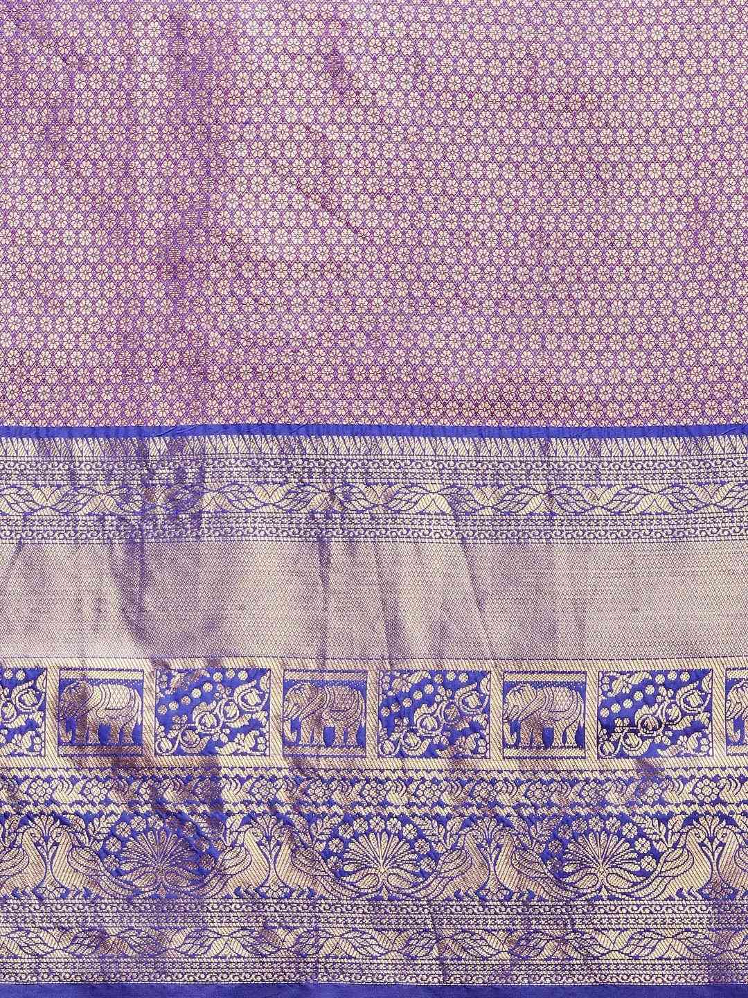 Soft Silk Orange Colour Kanjivaaram Traditional Wear Saree