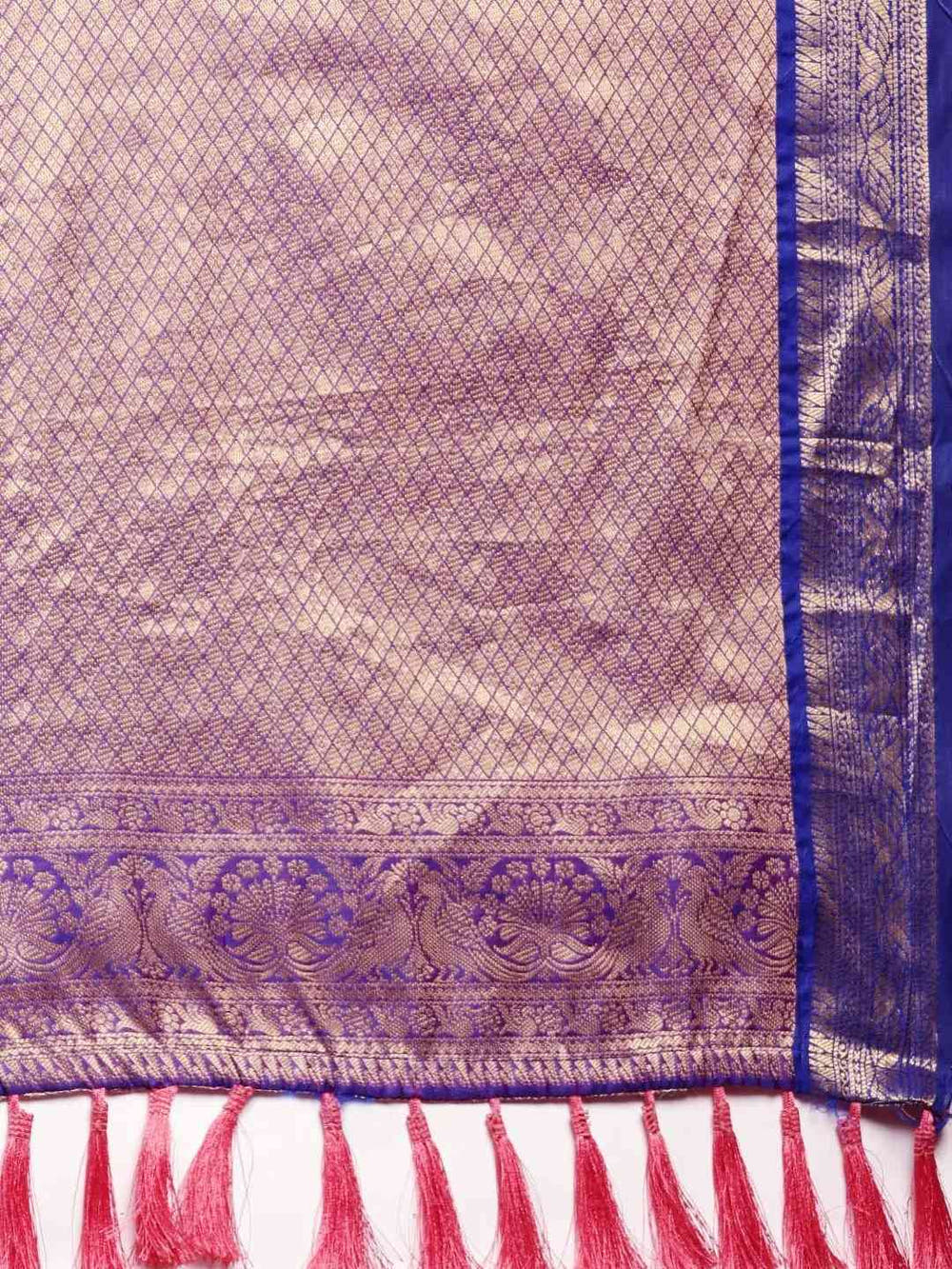 Soft Silk Gajari Colour Kanjivaaram Traditional Wear Saree