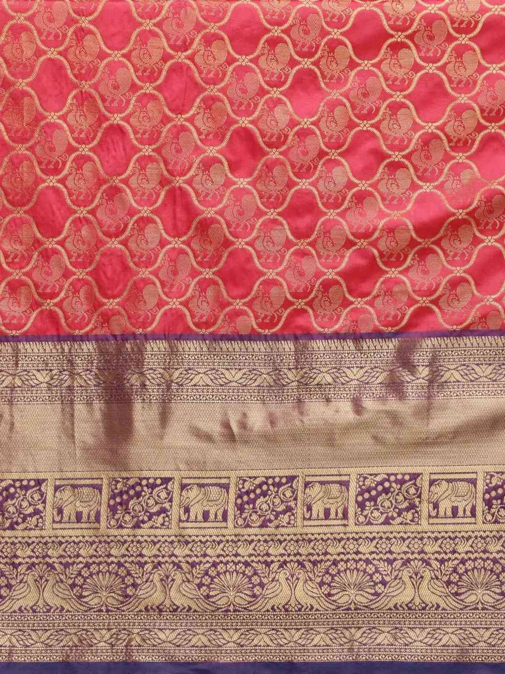 Soft Silk Pink Colour Kanjivaaram Traditional Wear Saree