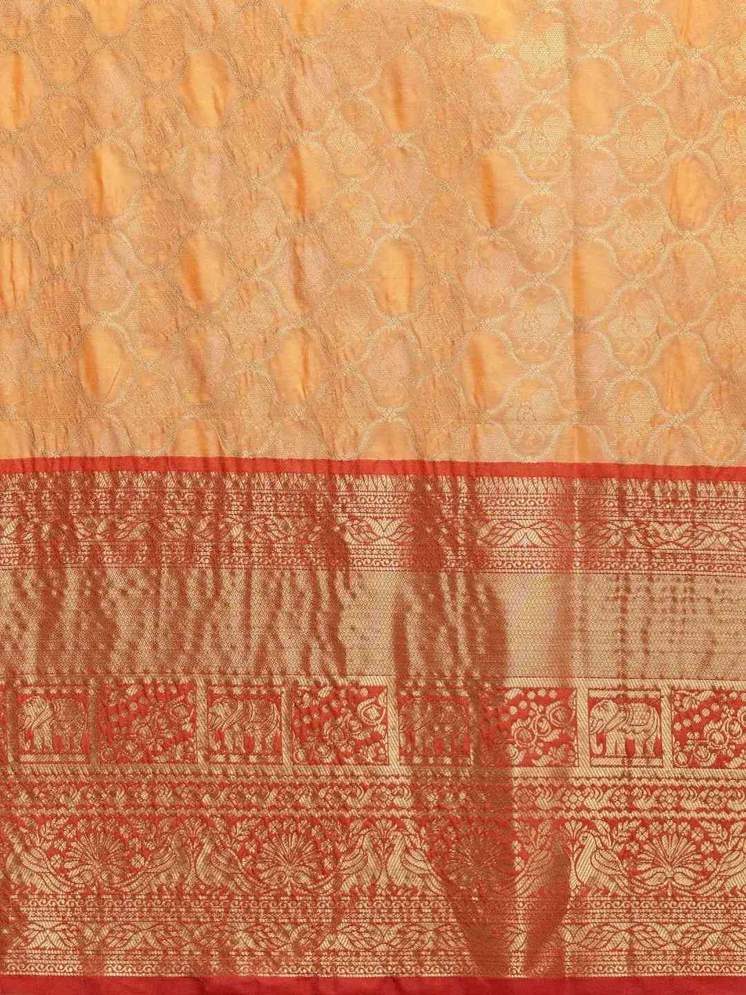 Soft Silk Yellow Colour Kanjivaaram Traditional Wear Saree