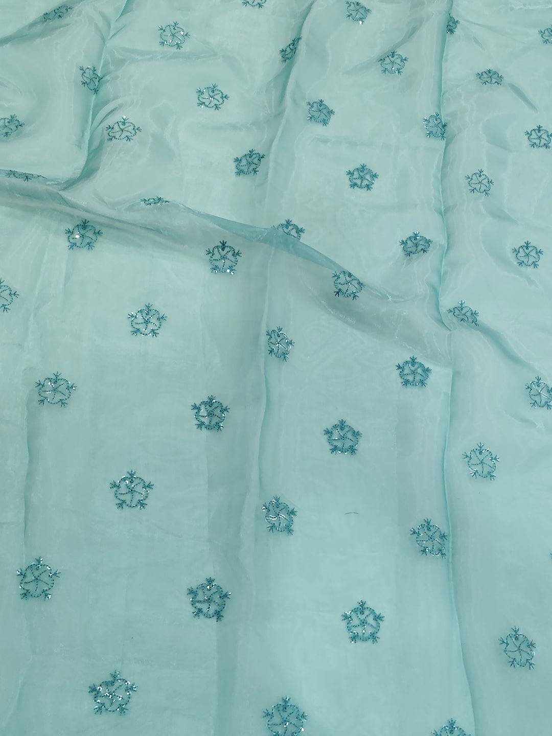 Sky Blue Art Silk Sequence Work Saree