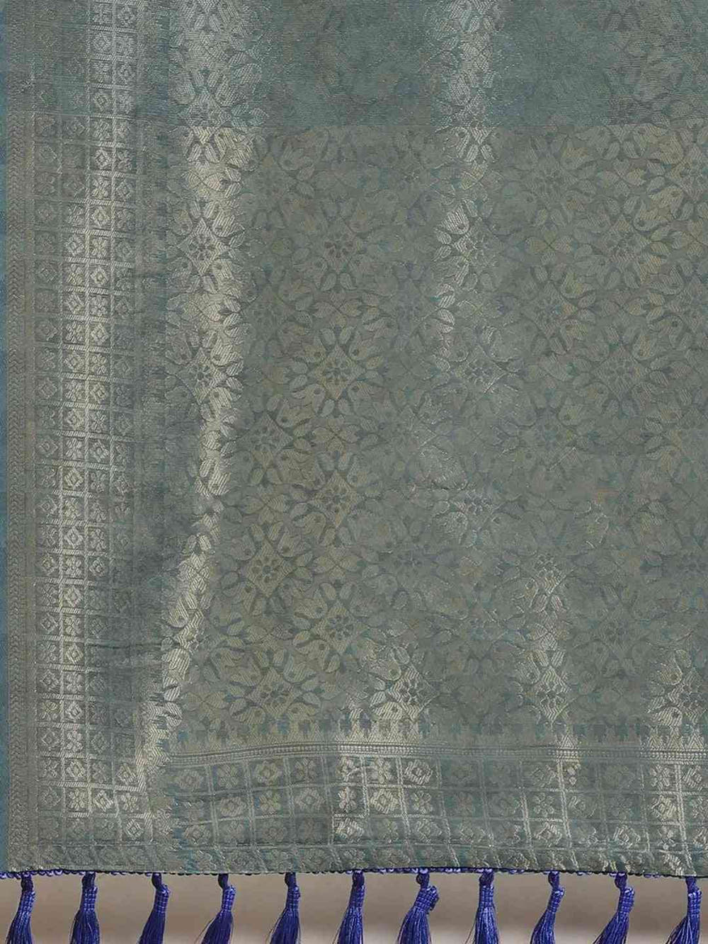 Peach Colour Slub Cotton Digital Print Saree