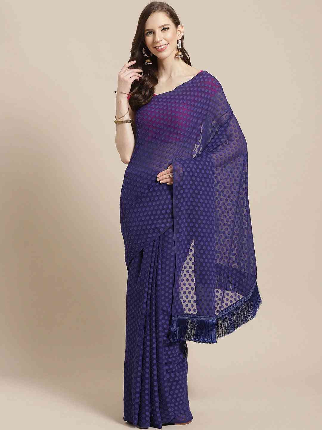 Pure Soft Georgette Geometric Print Party Wear Saree