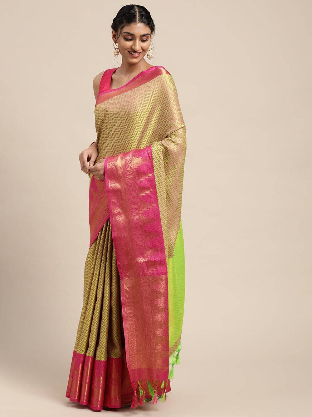 Exclusive Self Butti Design Uppada Cotton Silk Saree