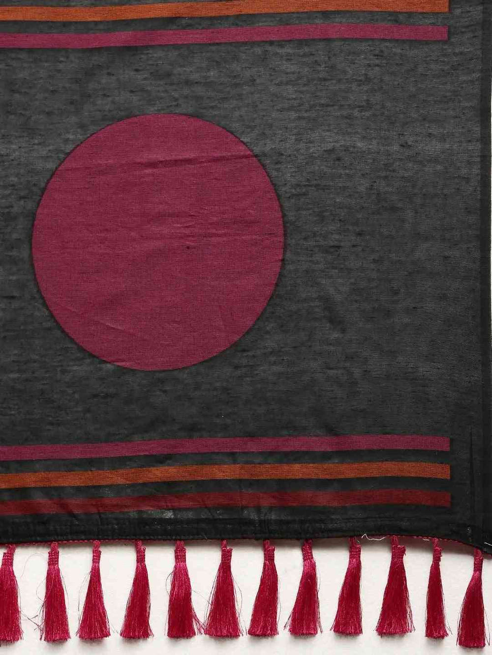 Cotton Silk Black Colour Resham Minakari Weaving Saree