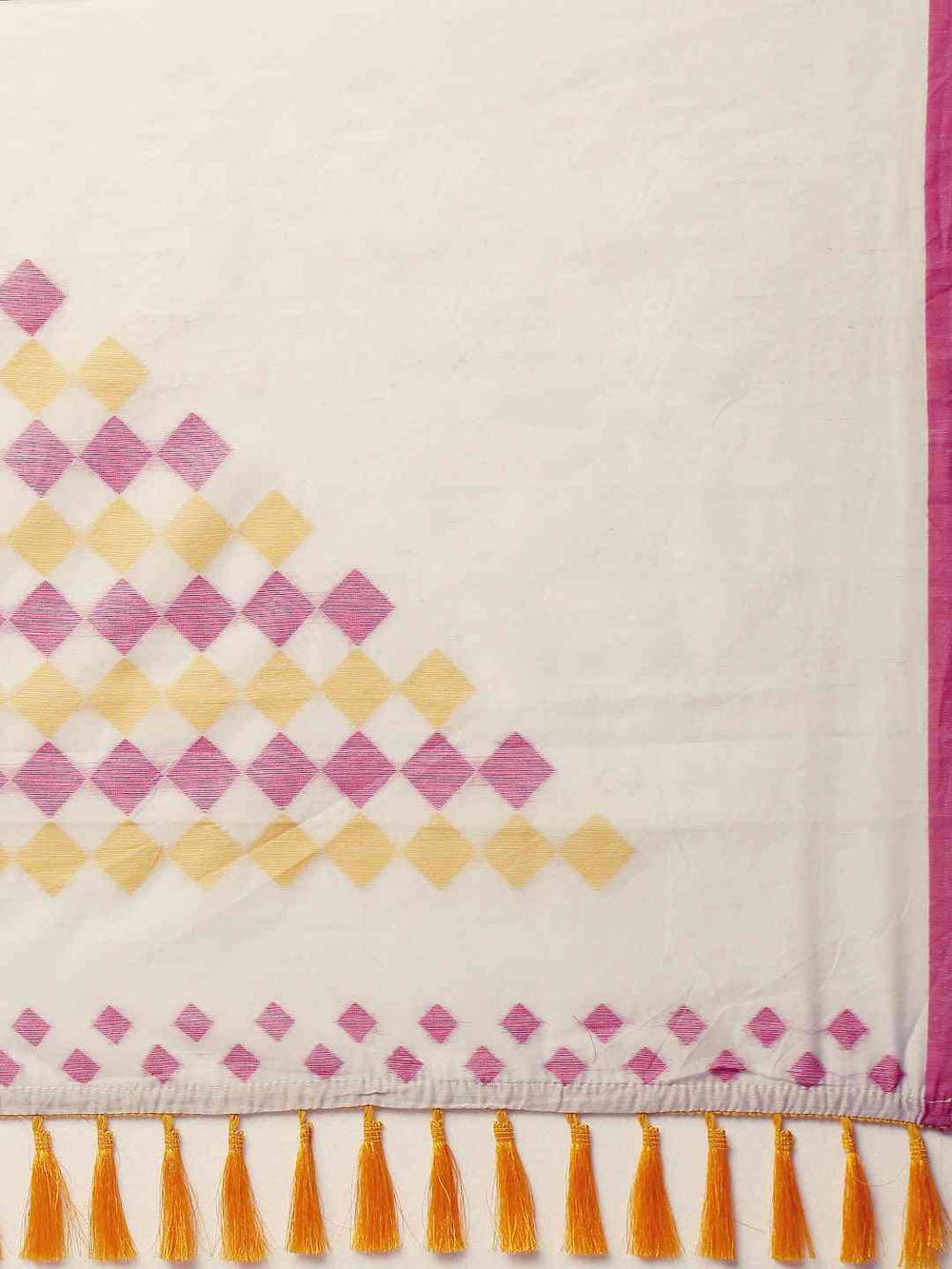 White Colour Cotton Silk Resham Minakari Weaving Saree