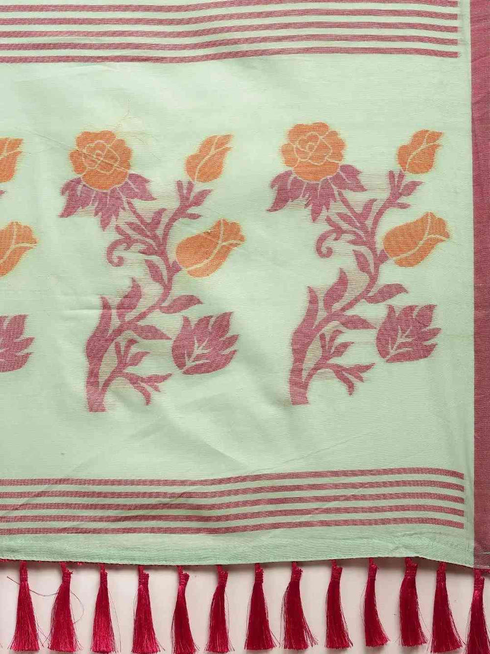 Trending Cotton Silk Resham Minakari Weaving Festive Wear Saree