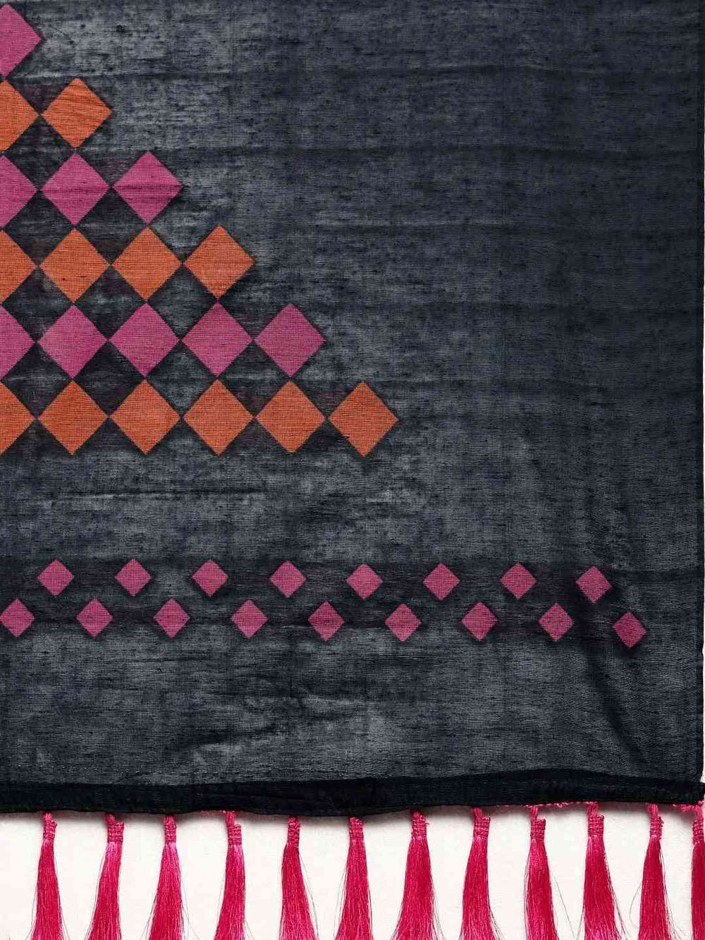 Black Colour Cotton Silk Resham Minakari Weaving Saree