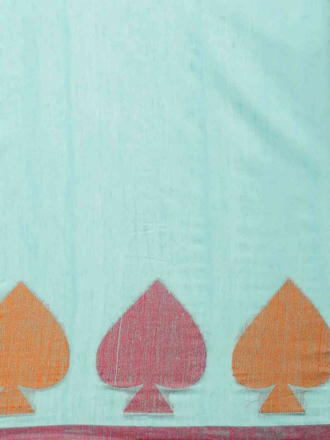 Sky Blue Cotton Silk Resham Minakari Weaving Saree