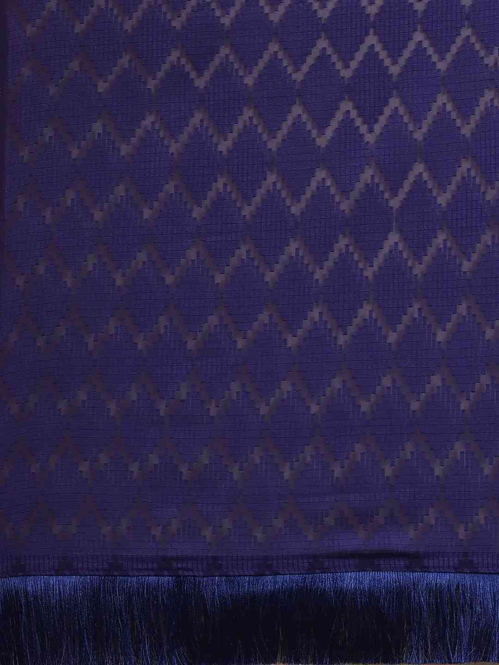 Pure Soft Navy Colour Georgette Self Weaving Party Wear Saree