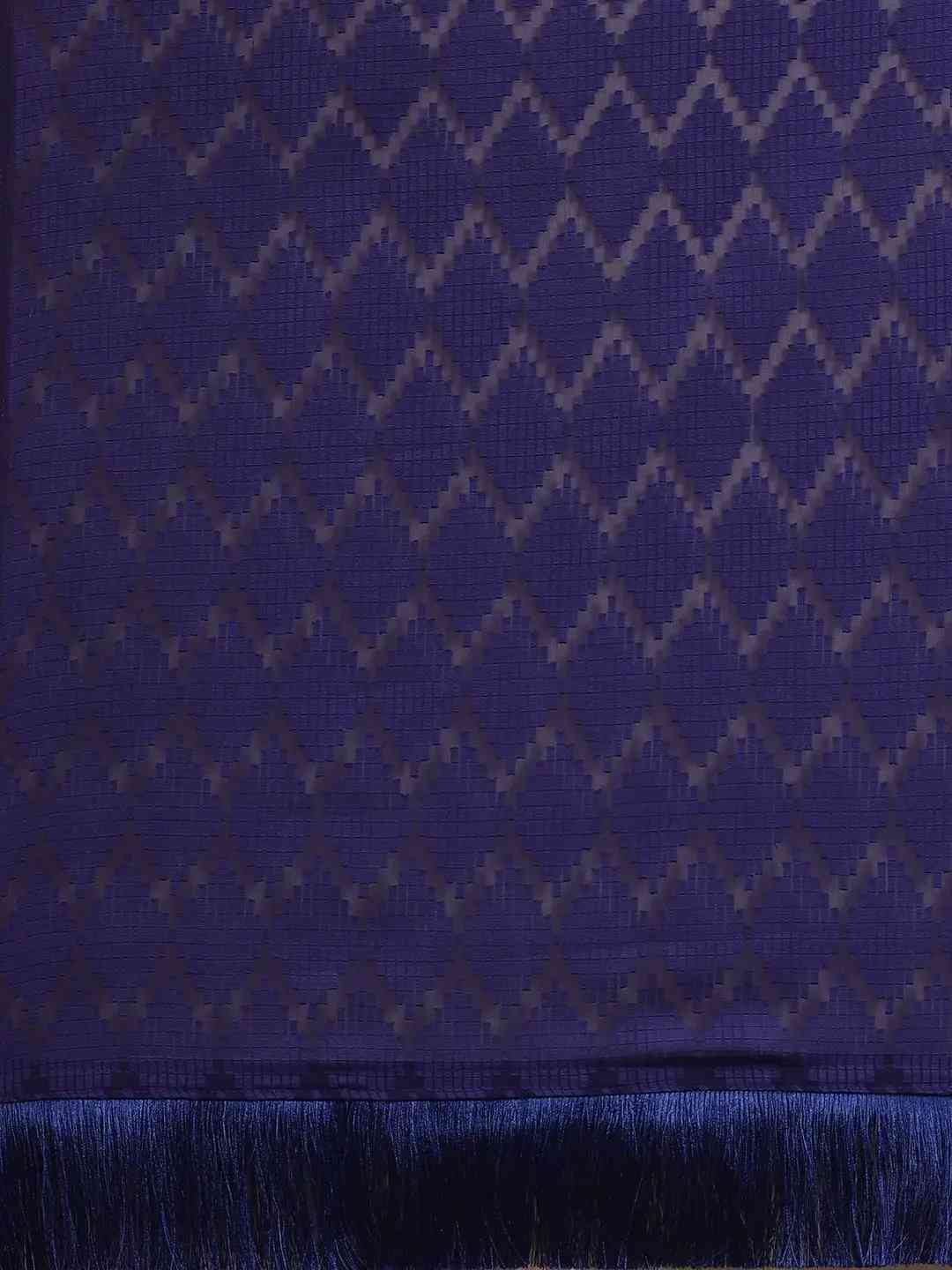 Pure Soft Navy Colour Georgette Self Weaving Party Wear Saree