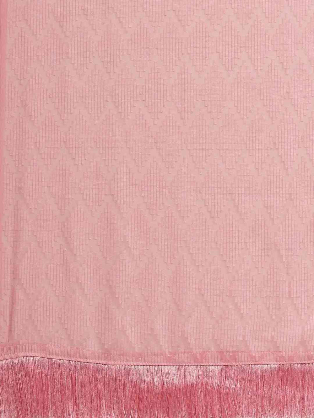 Pure Soft Pink Colour Georgette Self Weaving Party Wear Saree