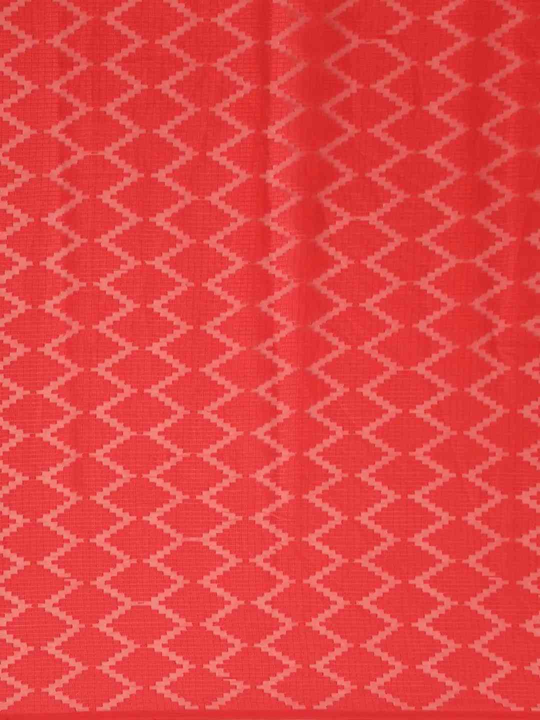 Pure Soft Red Colour Georgette Self Weaving Party Wear Saree