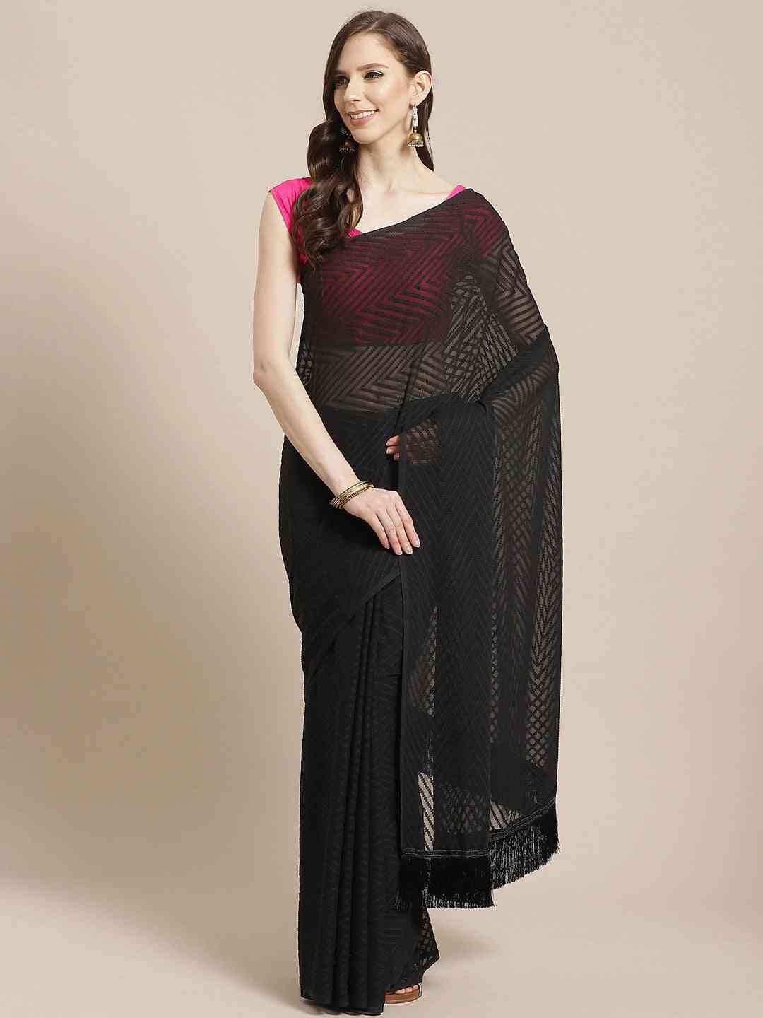 Pure Soft Georgette Geometric Print Party Wear Saree