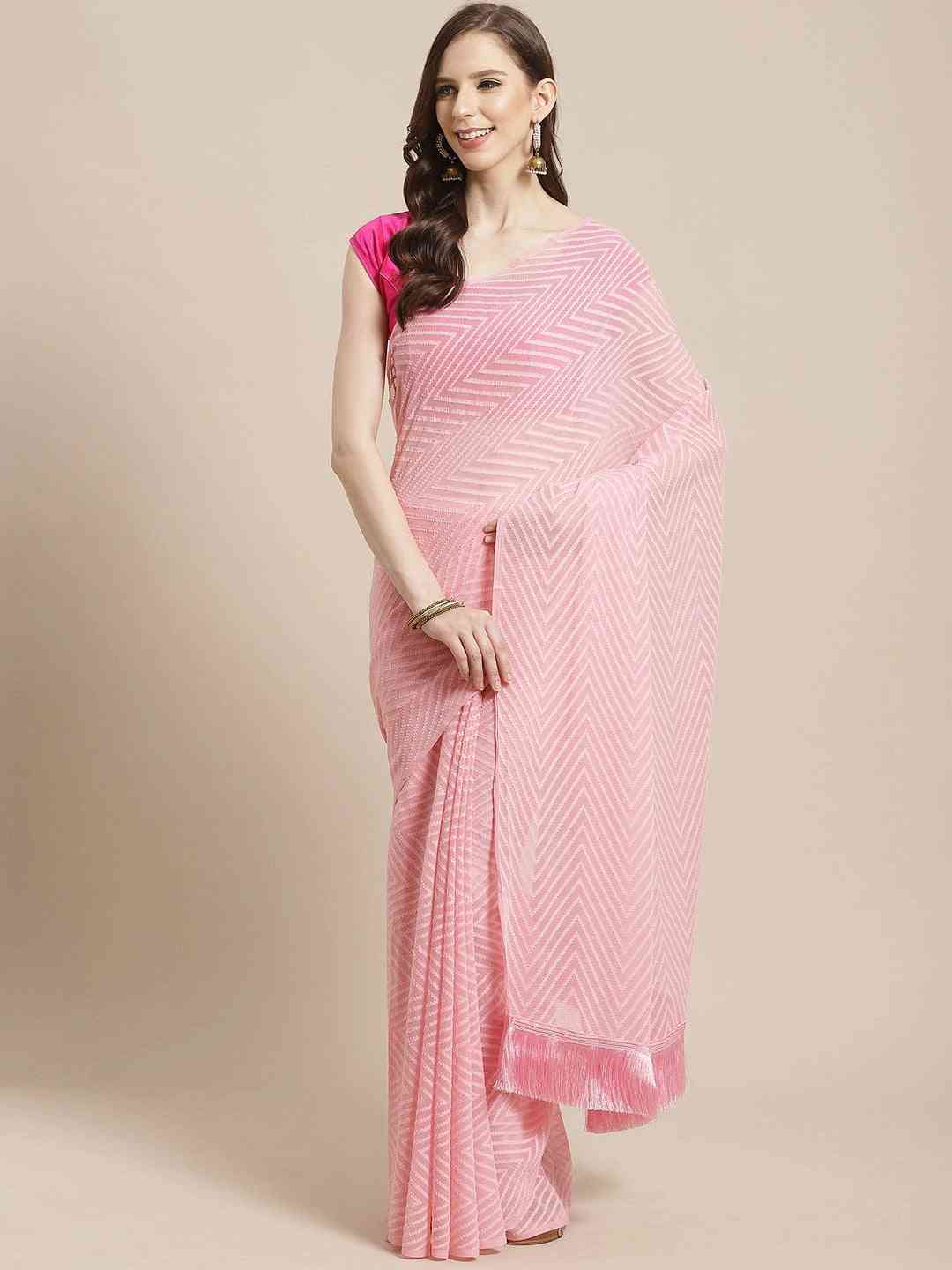 Pure Soft Georgette Geometric Print Party Wear Saree