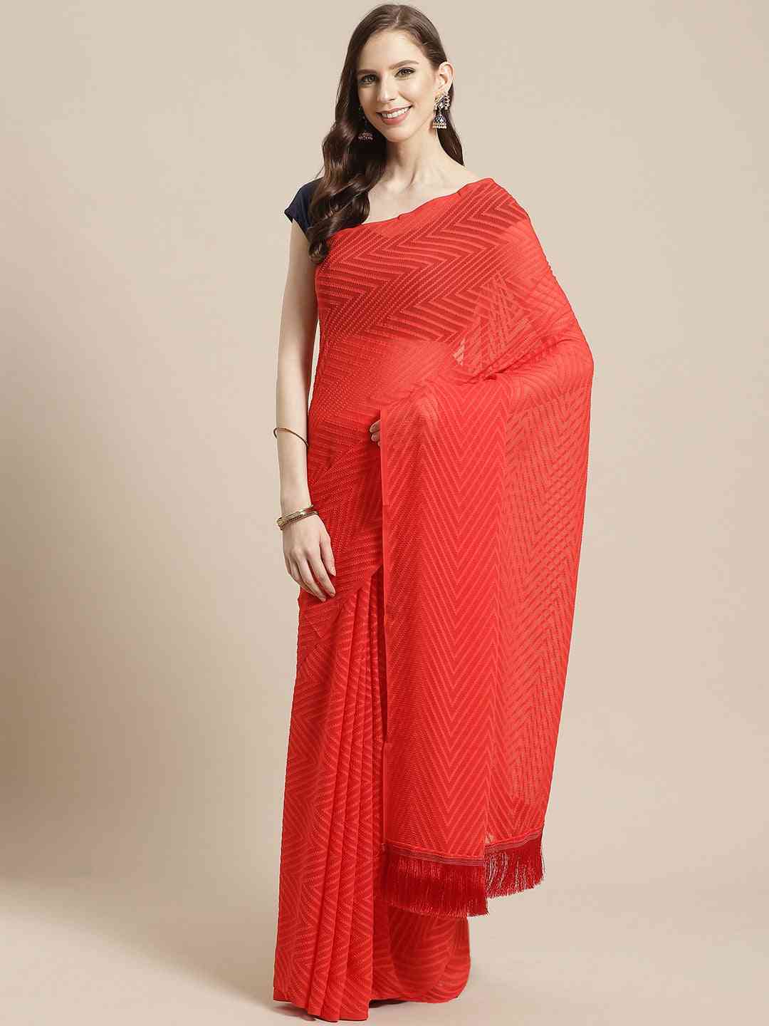 Pure Soft Georgette Geometric Print Party Wear Saree
