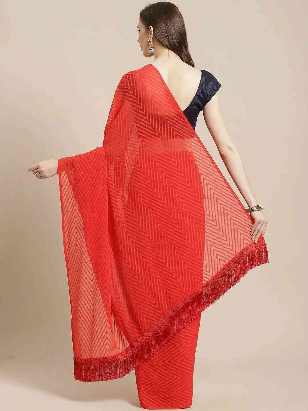 Pure Soft Georgette Geometric Print Party Wear Saree