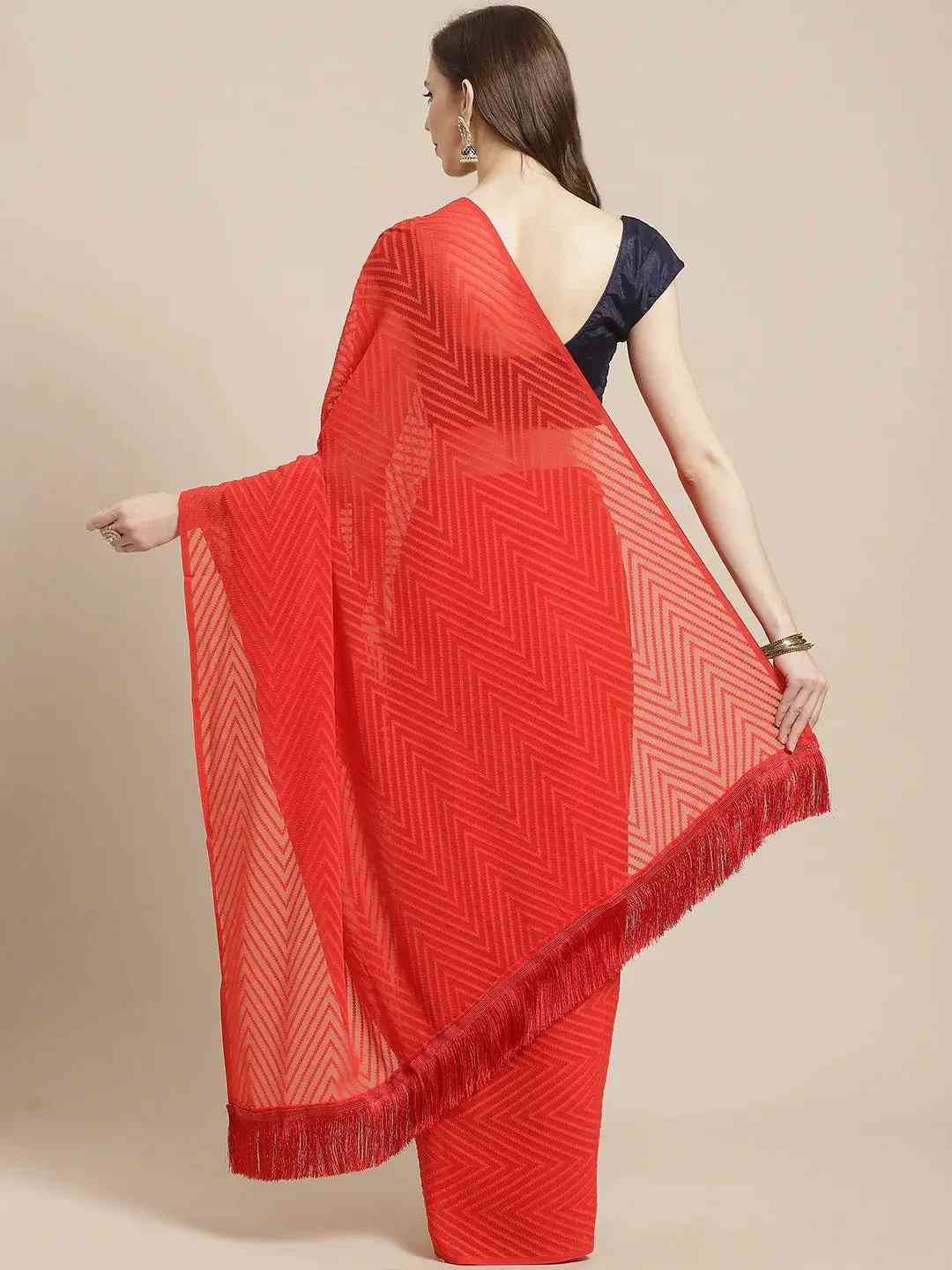 Pure Soft Georgette Geometric Print Party Wear Saree