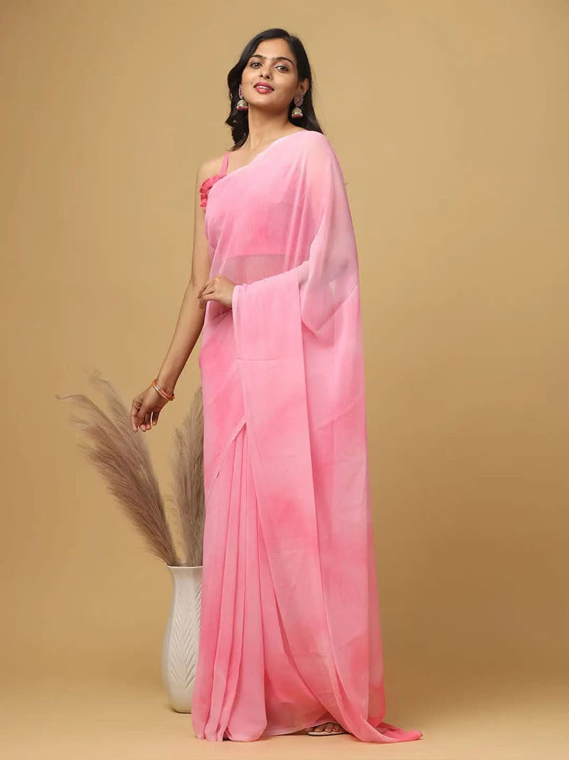 Ombre Soft Georgette Digital Print Party Wear Saree