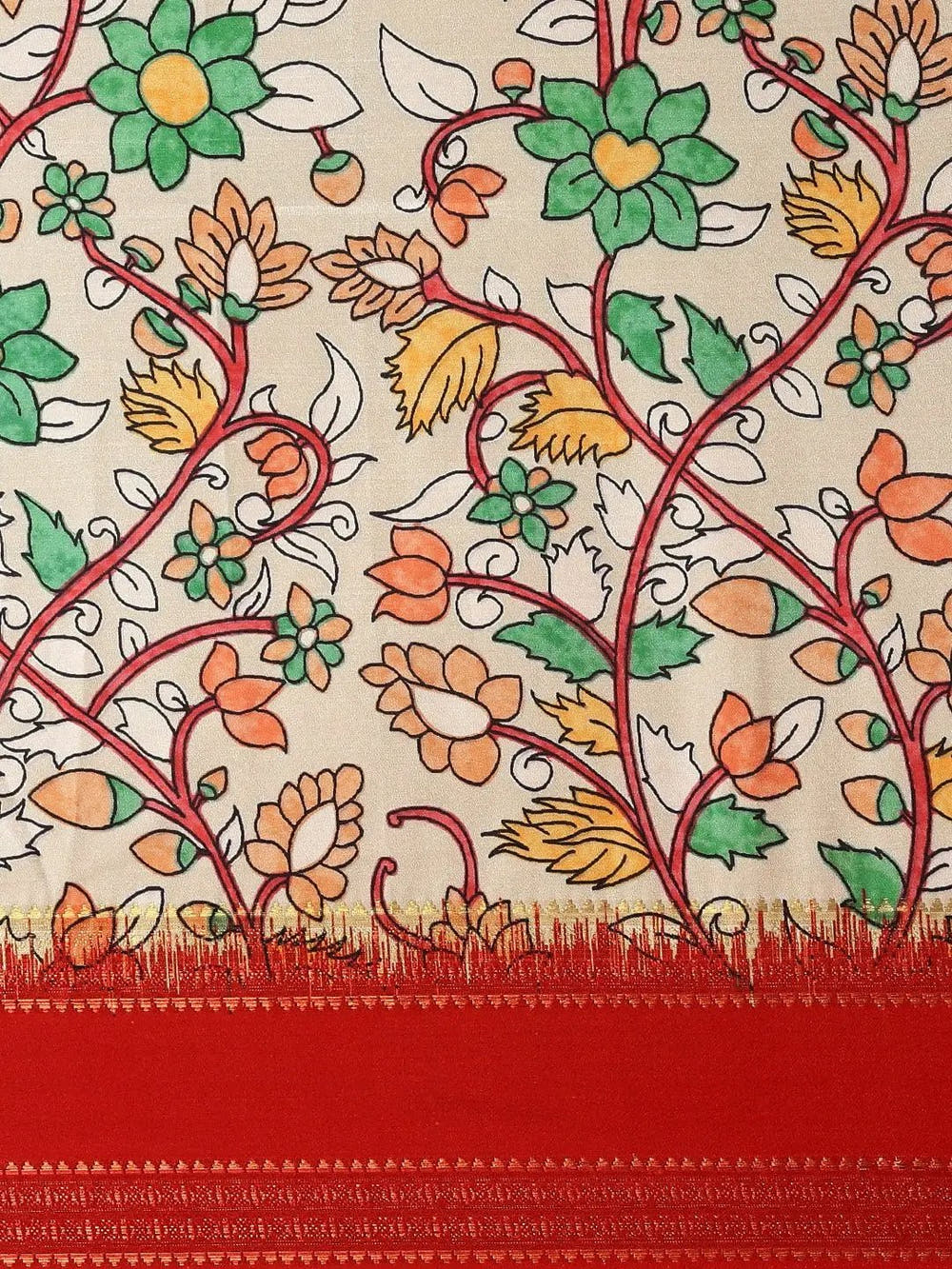 Soft Silk Kalamkari Digital Print Festive Wear Saree