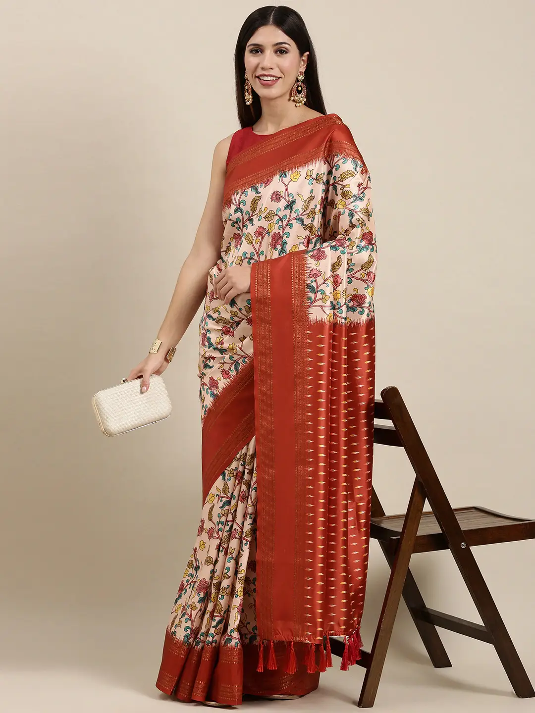Soft Silk Kalamkari Digital Print Festive Wear Saree
