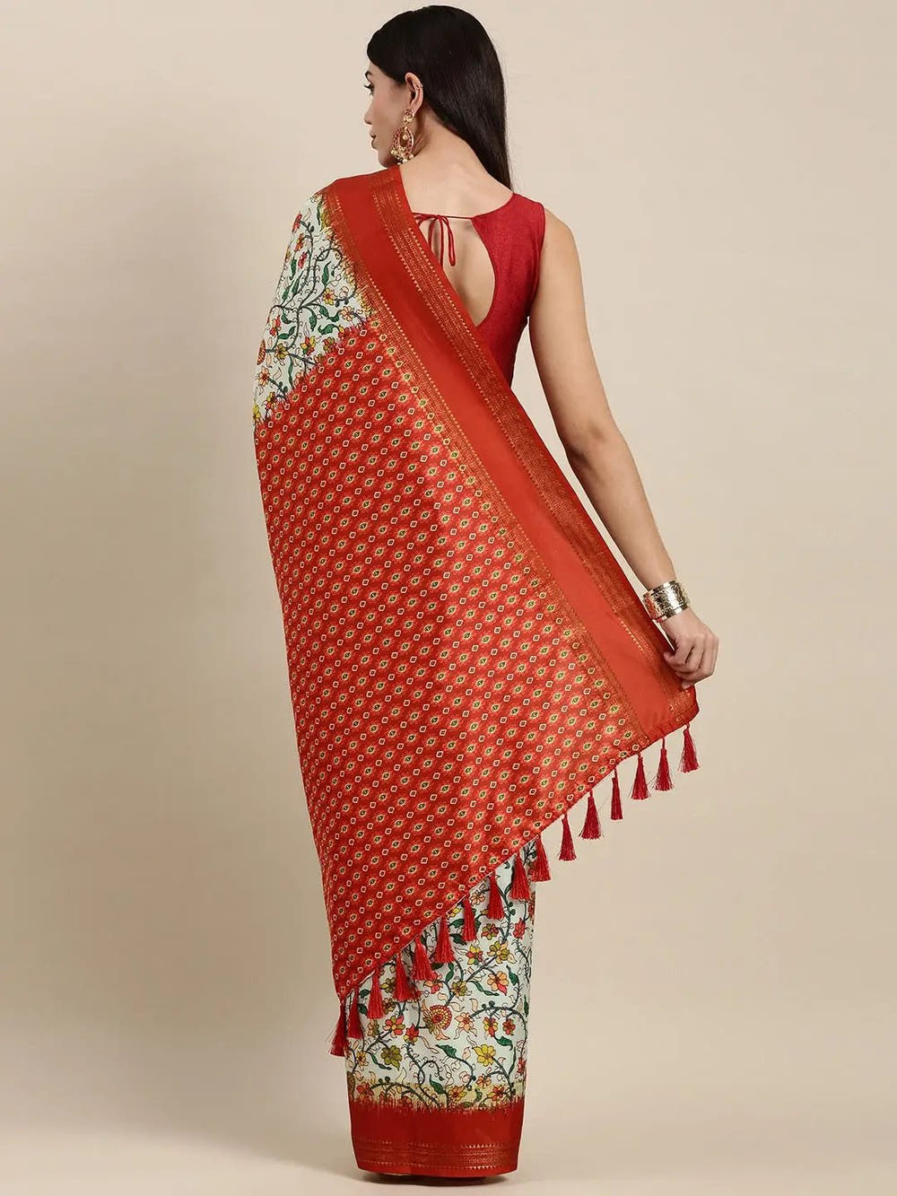 Soft Silk Kalamkari Digital Print Festive Green Colour Saree