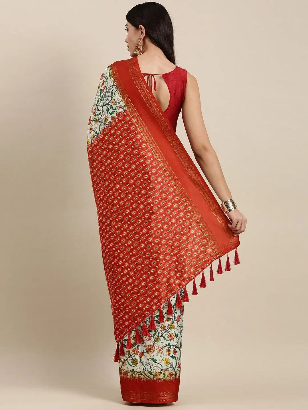 Soft Silk Kalamkari Digital Print Festive Green Colour Saree