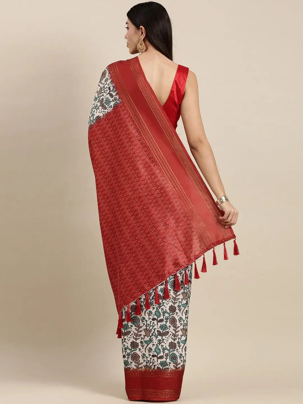 Soft Silk Kalamkari Digital Print Festive Wear Saree