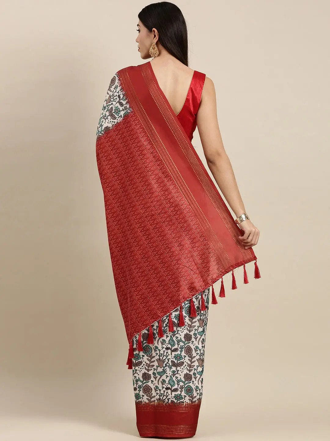 Soft Silk Kalamkari Digital Print Festive Wear Saree