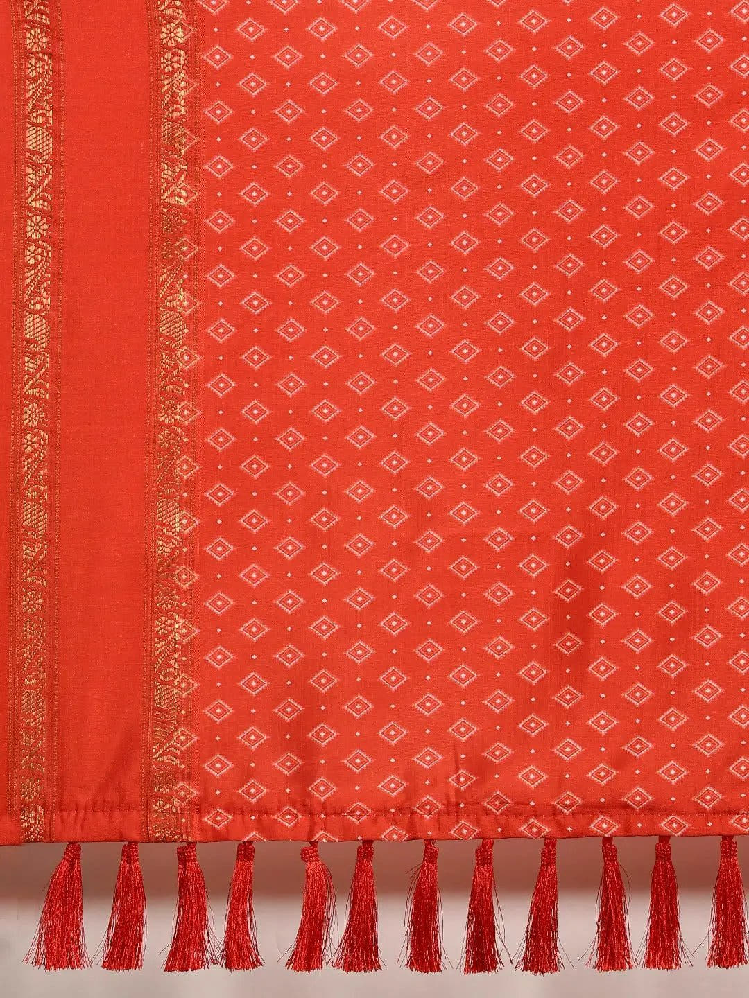 Soft Silk Kalamkari Digital Print Red Colour Saree