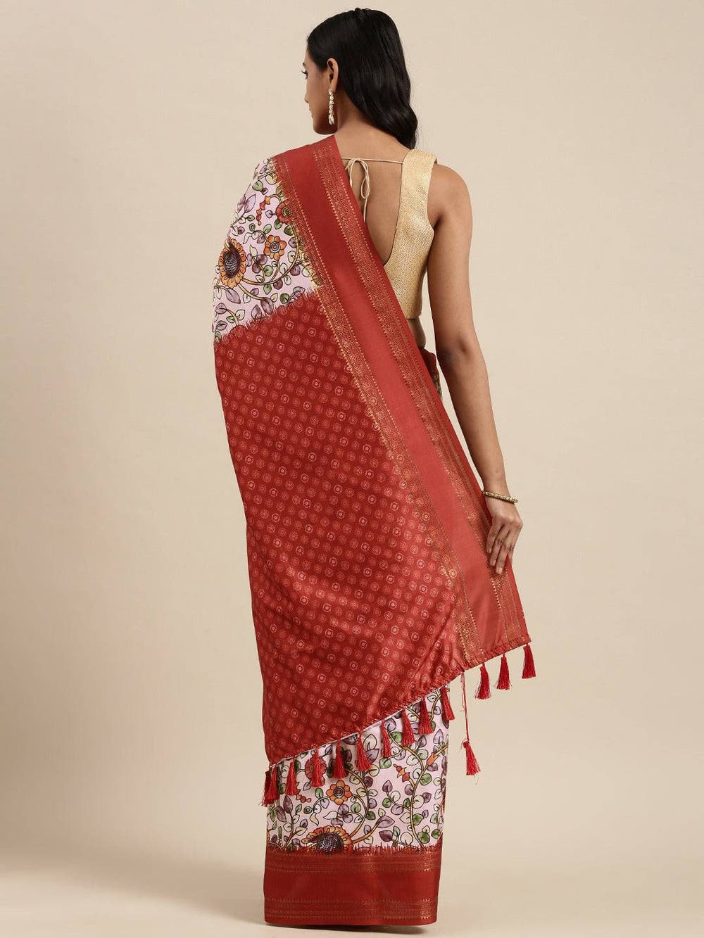 Soft Silk Kalamkari Digital Print Festive Wear Saree