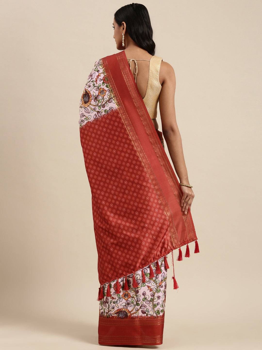 Soft Silk Kalamkari Digital Print Festive Wear Saree