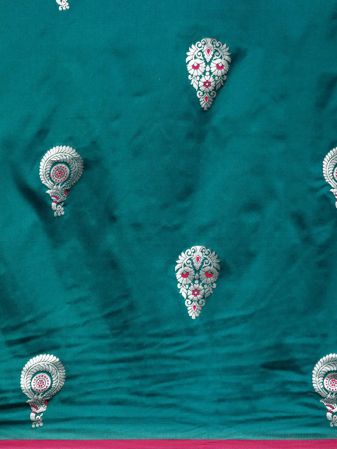 Pure Banarasi Zari Silk Saree With Ethnic Motifs