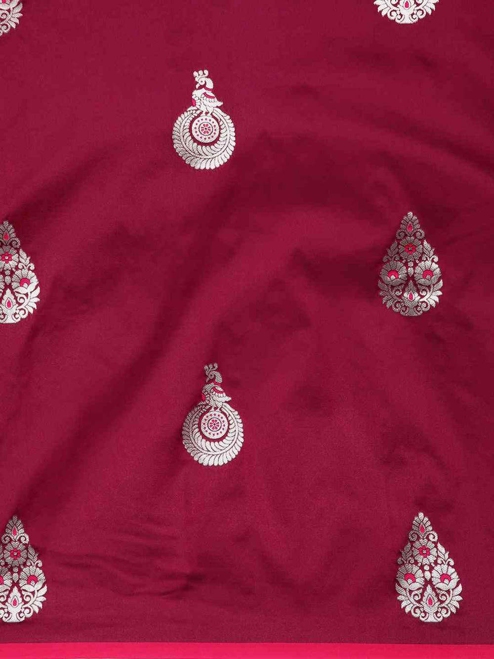 Pure Banarasi Zari Silk Saree With Ethnic Motifs