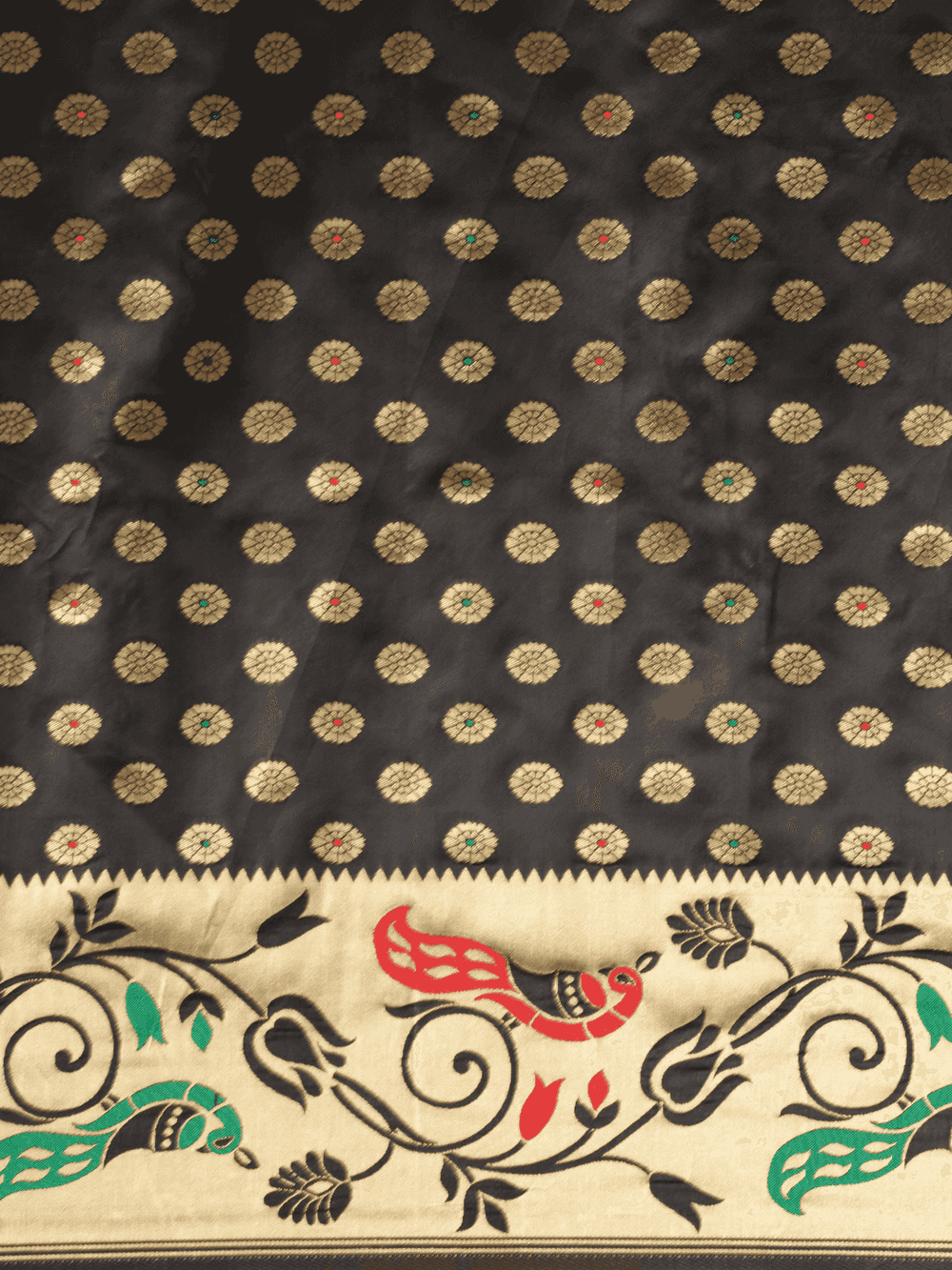 Stylish Black Colour Silk Banarasi Saree With Woven Design