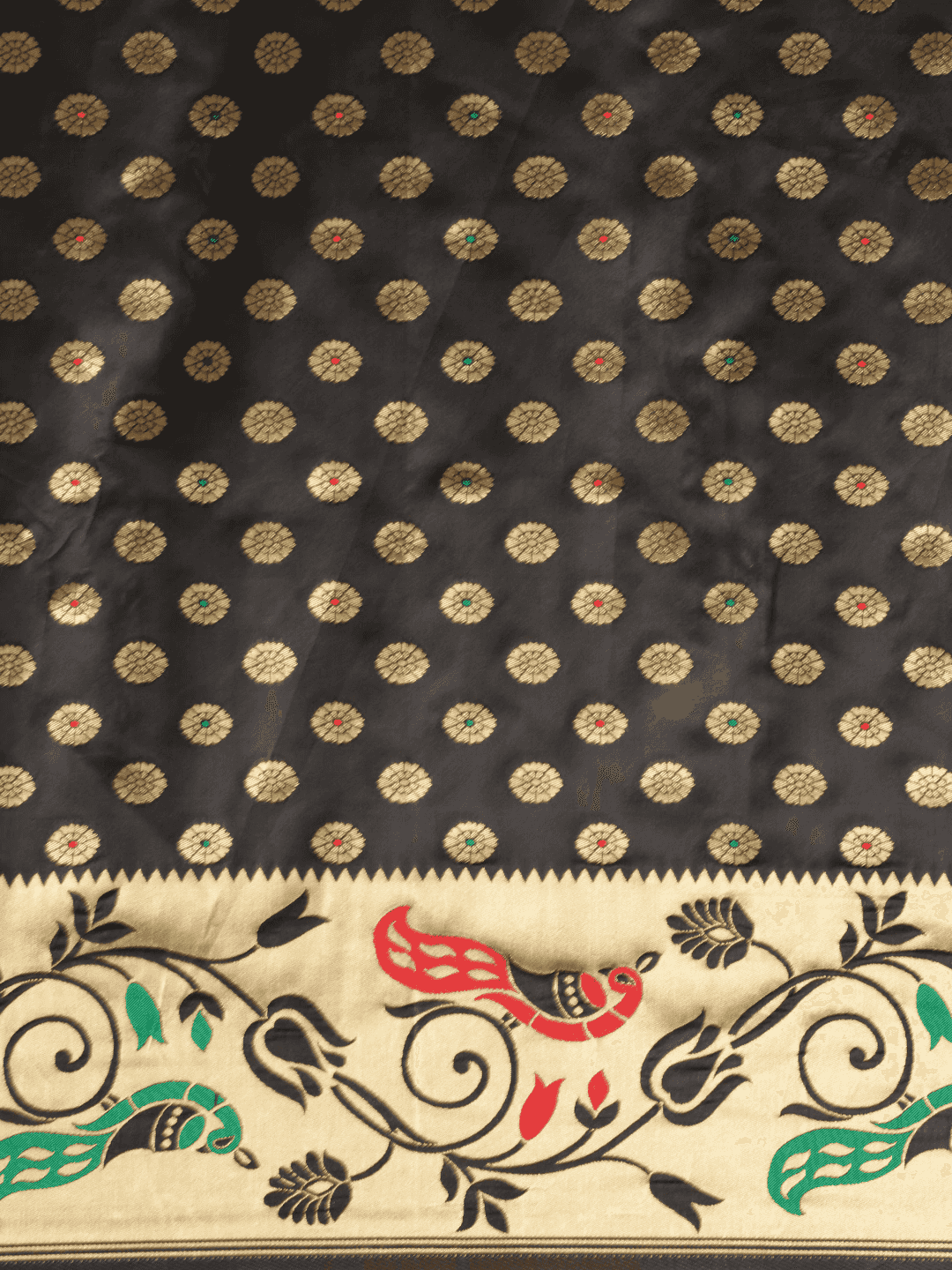 Stylish Black Colour Silk Banarasi Saree With Woven Design