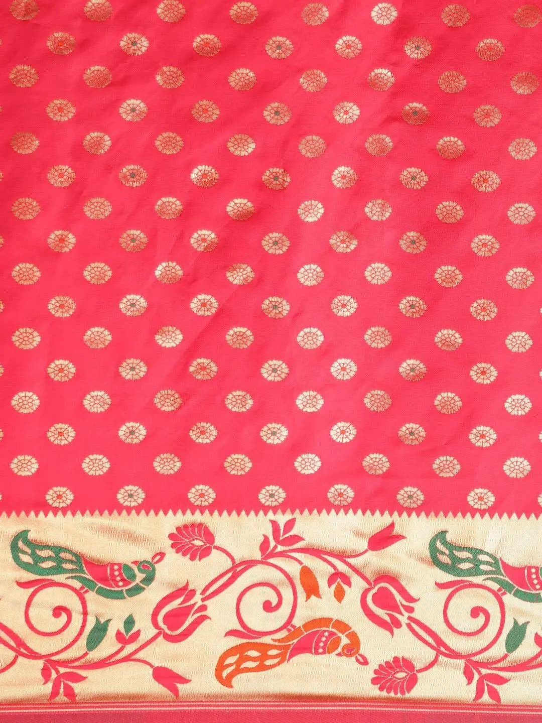Stylish Pink Colour Silk Banarasi Saree With Woven Design