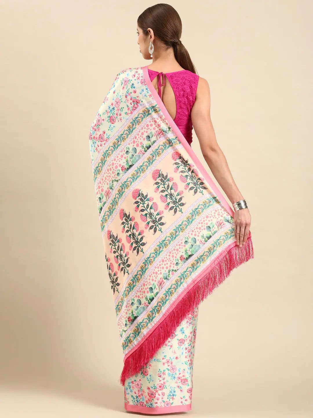 Soft Satin Georgette Pristel Colour Party Wear Saree