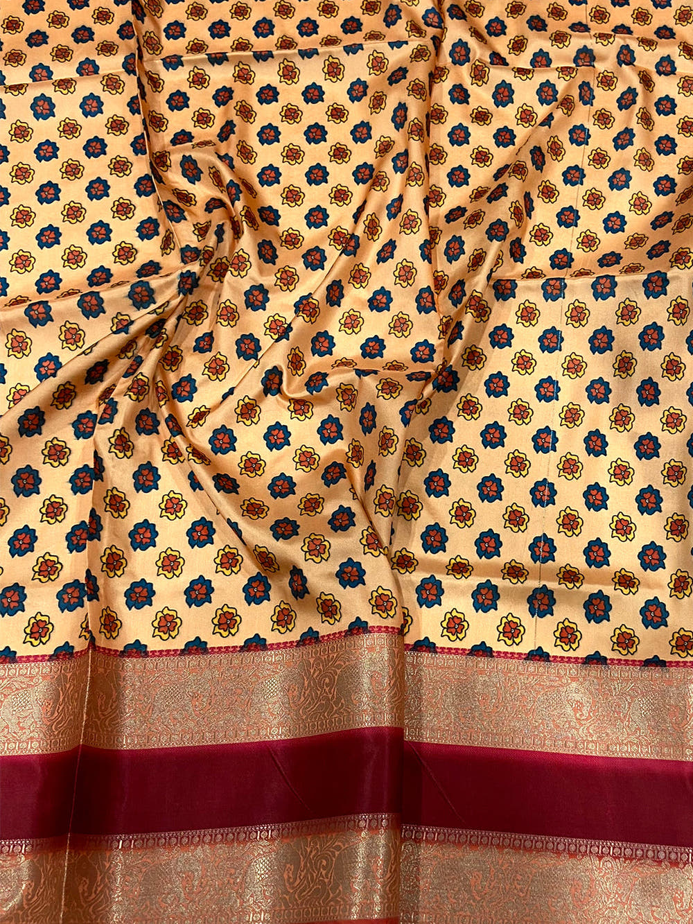 White Colour Soft Silk Kalamkari Saree