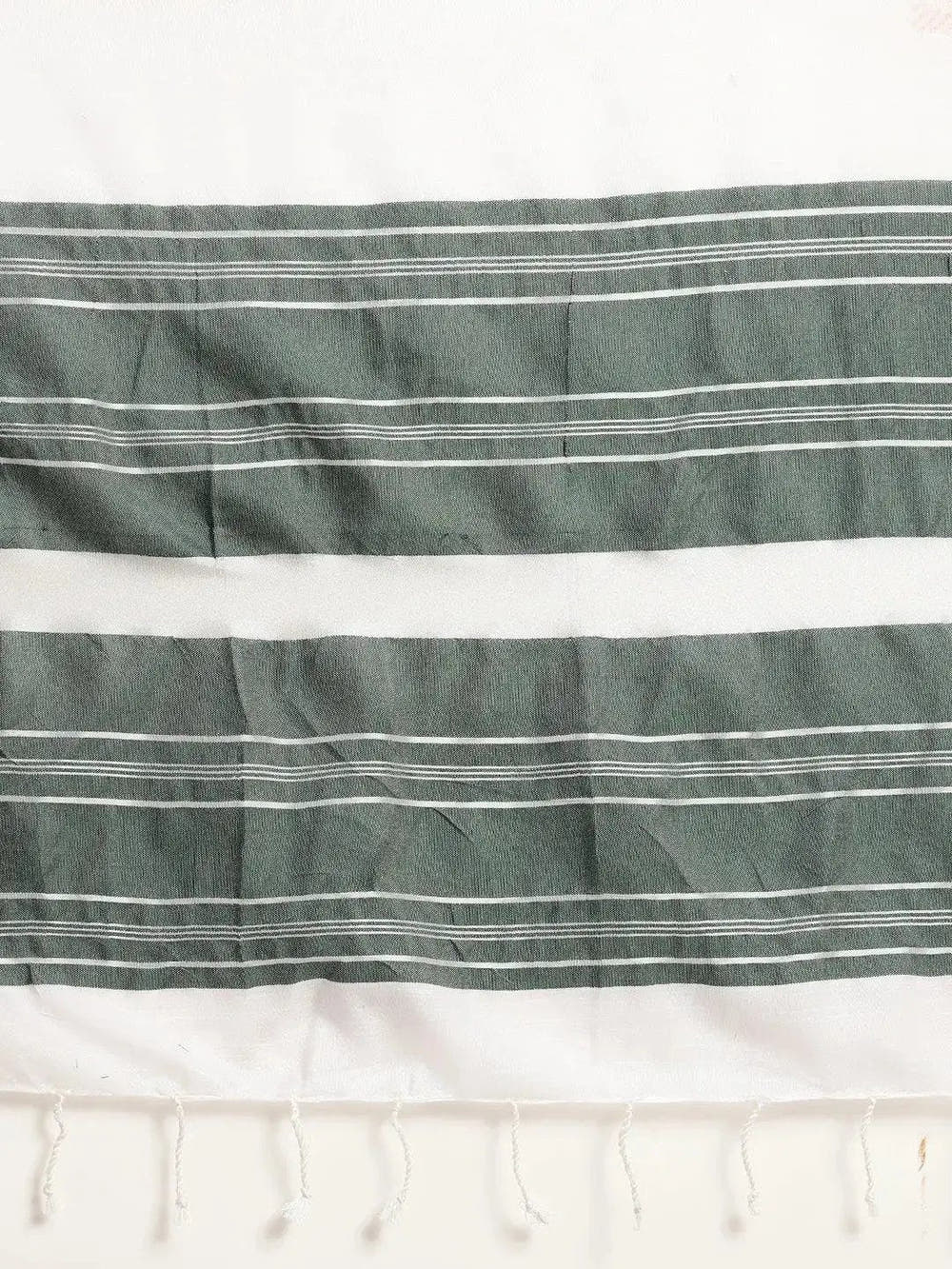 Bhagalpuri Linen Saree With Green Colour Small Patti