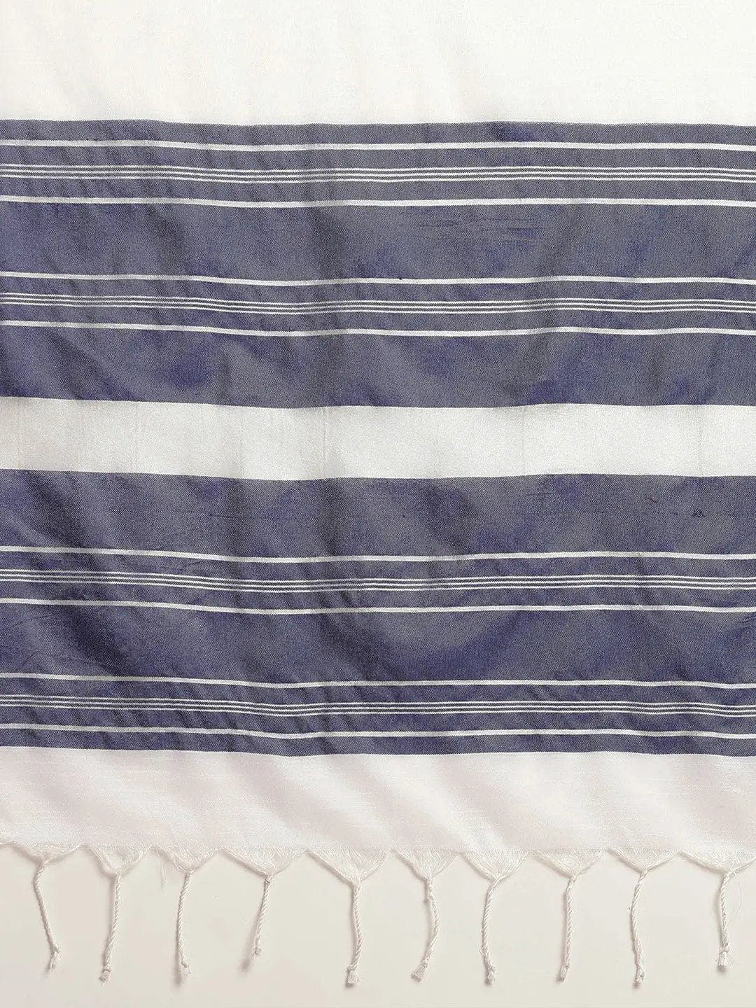 Bhagalpuri Linen Saree With Navy Colour Small Patti