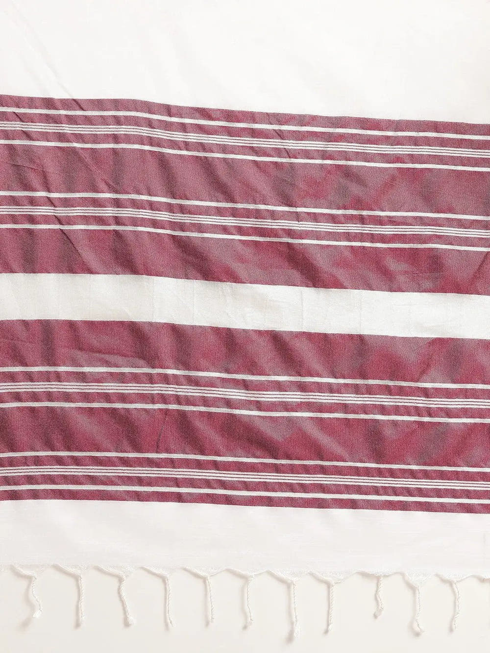 Bhagalpuri Linen Saree With Wine Colour Small Patti