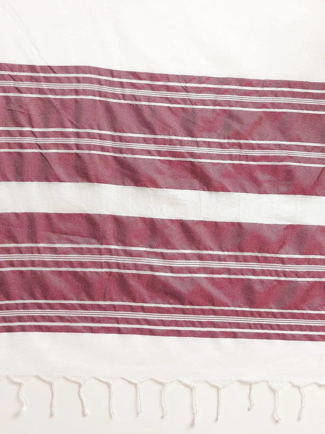 Bhagalpuri Linen Saree With Wine Colour Small Patti