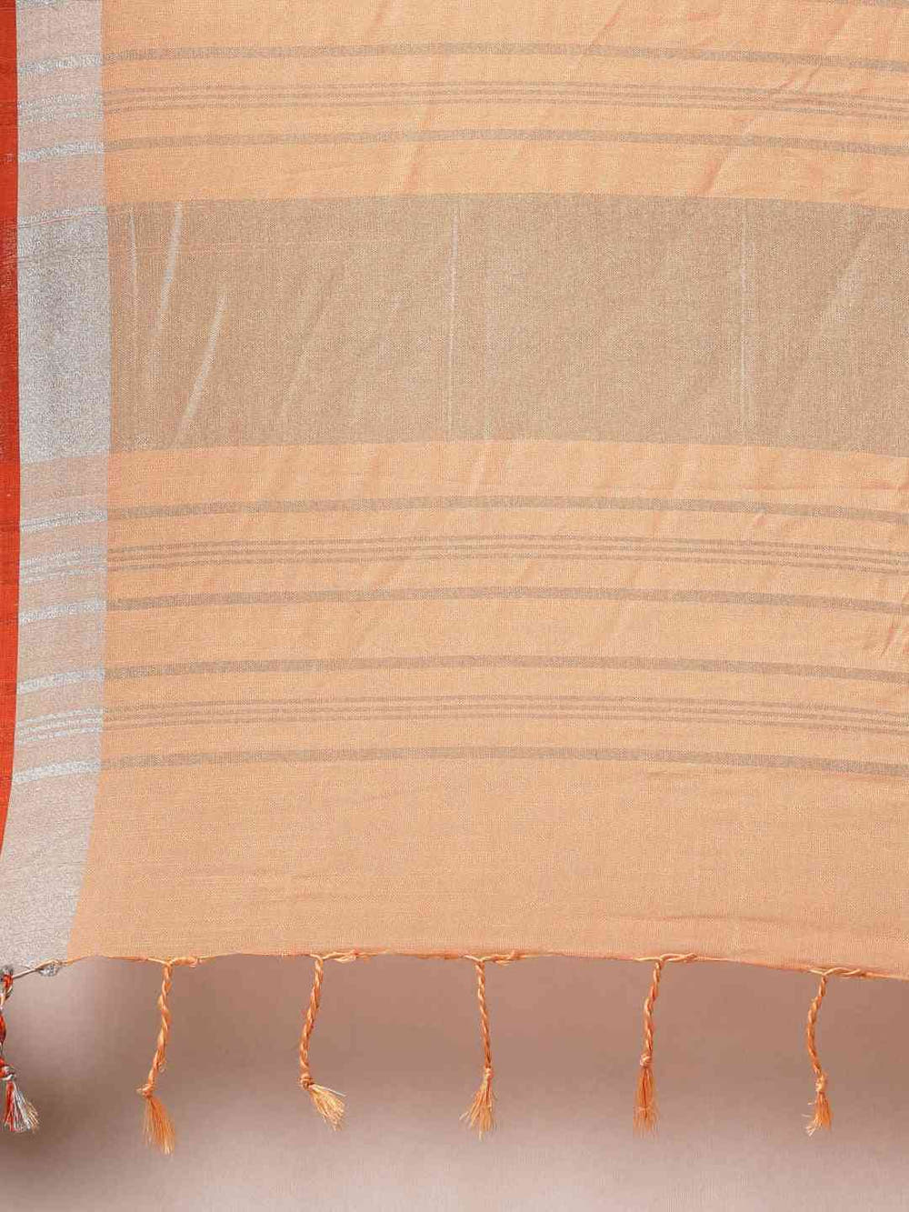 Stylish Solid Linen Saree With Zari Border